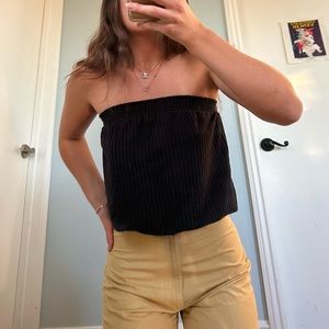 NWT Anthropologie Black Colusa Smocked Strapless Tube Top (Size: XS)